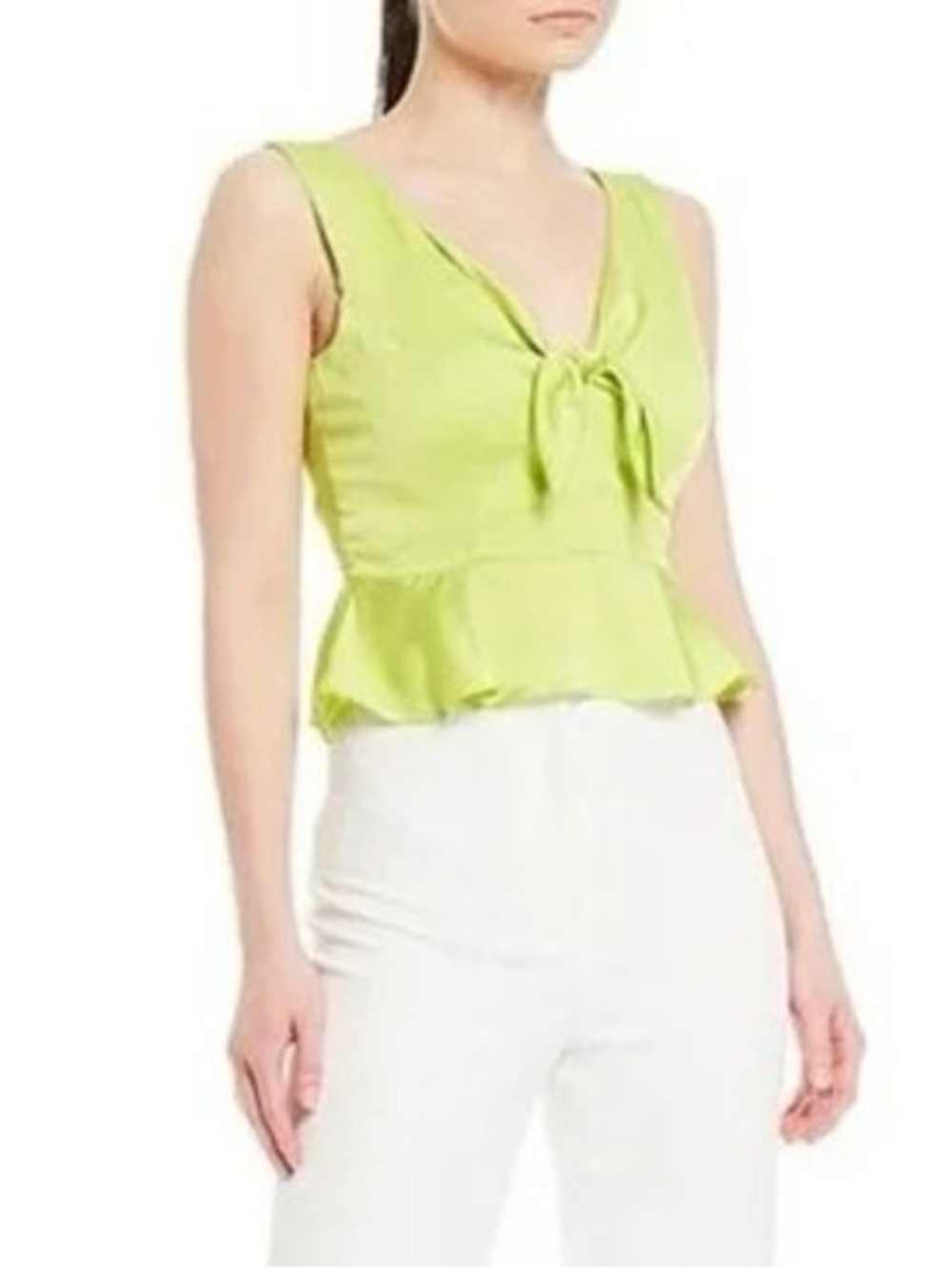 Gianni Bini Crop Sleeveless Peplum Blouse